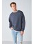 Stephan Erkek Yumuşacık Kumaşlı Oversize Fit Yuvarlak Yakalı Antrasit Sweatshirt 5