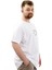 Büyük Beden Erkek Baskılı Tişört Bisiklet Yaka Pamuklu New York U24081 Beyaz 3