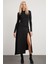 Layana Kadın Slim Fit Ince Kumas Kapüşonlu Uzun Kollu Siyah Body 1