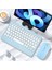 Samsung Galaxy Tab A8 Wifi X200 10.5" Uyumlu Kablosuz Bluetooth Şarjlı Türkçe Q Klavye Mouse Seti - Mavi 4