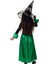 Kız Çocuk Yeşil Siyah Cadı Elbise Halloween Witch Costume Party 4