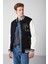 Advanced Erkek Bomber Üç Boyutlu Aplikeli Çıt Çıtlı Bomber Siyah Sweatshirt 5