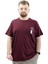 Erkek Büyük Beden T-Shirt Pamuklu Baskılı Bisiklet Yaka Tişört Lımıted U24052 Mürdüm 1
