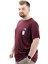 Erkek Büyük Beden T-Shirt Pamuklu Baskılı Bisiklet Yaka Tişört Lımıted U24052 Mürdüm 2