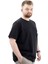 Erkek Büyük Beden T-Shirt Pamuklu Baskılı Bisiklet Yaka Tişört Lımıted U24052 Siyah 3