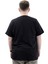 Erkek Büyük Beden T-Shirt Pamuklu Baskılı Bisiklet Yaka Tişört Lımıted U24052 Siyah 4