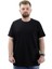 Büyük Beden Erkek T-Shirt Interlok Basic Bisiklet Yaka Tişört Strıve U24078 Siyah 1