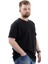 Büyük Beden Erkek T-Shirt Interlok Basic Bisiklet Yaka Tişört Strıve U24078 Siyah 3