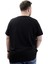 Büyük Beden Erkek T-Shirt Interlok Basic Bisiklet Yaka Tişört Strıve U24078 Siyah 4
