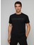 Bisiklet Yaka Siyah Erkek T-Shirt HM500713 1