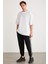 Rhett Erkek Oversize Fit Bol Kesim %100 Organik Pamuklu Basic Örme Beyaz T-shirt 2