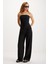 Imelda Kadın Yan Drape Detaylı Straplez Siyah Bluz 5