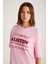 Plensa Kadın %100 Organik Pamuklu Nakış Işlemeli Ve Kabartmalı Baskılı Oversize Pembe T-shirt 5