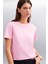 Melany Kadın %100 Organik Pamuklu Bisiklet Yaka Basic Pembe T-shirt 4