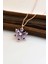Lotus Çiçeği Mor Taşlı Kadın Kolye BBB22K 3