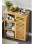 Bambu Masif 3 Raflı Tek Kapaklı Çok Amaçlı Düzenleyici organizer dolap DB-0005 2