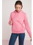 Diane Kadın İçi Polarlı Yumuşacık Comfort Fit Kapüşonlu Pembe Sweatshirt 3