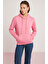 Diane Kadın İçi Polarlı Yumuşacık Comfort Fit Kapüşonlu Pembe Sweatshirt 4