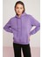 Diane Kadın İçi Polarlı Yumuşacık Comfort Fit Kapüşonlu Mor Sweatshirt 1