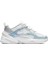 M2K Tekno Leather Unisex Sneaker Hakiki Deri Spor Ayakkabı Beyaz Simli Mavi Yükseklik 4cm 3