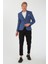 G-193 Dar Kalıp Örme Kumaş Indigo Erkek Blazer Ceket 2