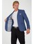 G-193 Dar Kalıp Örme Kumaş Indigo Erkek Blazer Ceket 3