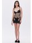 Feu De Elu Calla Lily Siyah File Detaylı Babydoll 2