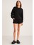 Maısıe Kadın Organik Pamuklu Comfort Fit Bisiklet Yaka Siyah Sweatshirt 2