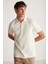 Laporte Erkek Dokulu Kumaşlı Slim Fit Ekru Polo Yaka T-Shirt 2