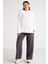 Ethiquet Barborabb İçi Polarlı Yumuşacık Comfort Fit Yuvarlak Yaka Beyaz Büyük Beden Sweatshirt 4