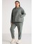 Terezabb Kadın İçi Polarlı Yumuşacık Comfort Fit Kapüşonlu Kanguru Cep Yeşil Büyük Beden Sweatshirt 4