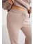 Lenkabb Kadın İçi Polarlı Comfort Fit Beli ve Paçası Lastikli Pembe Eşofman Altı 5