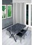 Carla 120x80 Tel Sandalye Takımı 4 Kişilik Mutfak Masası - Yemek Masası - Cafe Masası - Siyah Mermer 2
