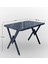 Carla 120x80 Tel Sandalye Takımı 4 Kişilik Mutfak Masası - Yemek Masası - Cafe Masası - Siyah Mermer 4