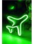 Yeşil Çocuk Odası Için Masaüstü Küçük Uçak Şeklinde Neon LED Işıklı Tablo 16 x 16 cm 1