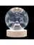 Paris Kristal Cam Küre 8cm LED Işıklı USB Kablolu Ahşap Stantlı Gece Lambası 3