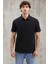 Eddıe Erkek Slim Fit %100 Pamuk Siyah Polo Yaka T-Shirt 3