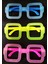 Fosforlu Kare Model Glow Parti Gözlüğü Karanlıkta Yanan Gözlükler 12 Adet 3