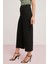 Freda Örme Çelikli Interlok Geniş Kısa Paca Flare Siyah Pantolon 2