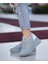 Kadın Bağcıklı Triko Dolgu Topuklu Sneaker-Füme 1