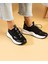 Kadın Bağcıklı Spor Sneaker-Siyah-Beyaz 1