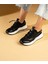 Kadın Bağcıklı Spor Sneaker-Siyah-Beyaz 2