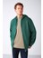 Gerry Erkek Fermuarlı Yan Cepli Kapüşonlu Kordonlu Yeşil Sweatshirt 2