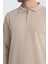 Luwero Erkek Diagonal Dokulu Jakar Slim Fit Polo Yaka Fermuarlı Triko Kazak 4
