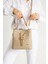 Monogram Baskılı 3 Bölmeli Kadın El & Omuz Çantası ve Cüzdan Kombini 24X23CM MDS20641002 2