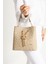 Monogram Baskılı 3 Bölmeli Kadın El & Omuz Çantası ve Cüzdan Kombini 24X23CM MDS20641002 5