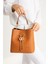 Monogram Baskılı 3 Bölmeli Kadın El & Omuz Çantası ve Cüzdan Kombini 24X23CM MDS20641002 4