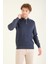 Erkek Desenli Polo Yaka Kazak Indigo 1