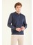 Erkek Desenli Polo Yaka Kazak Indigo 2