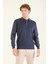 Erkek Desenli Polo Yaka Kazak Indigo 3
